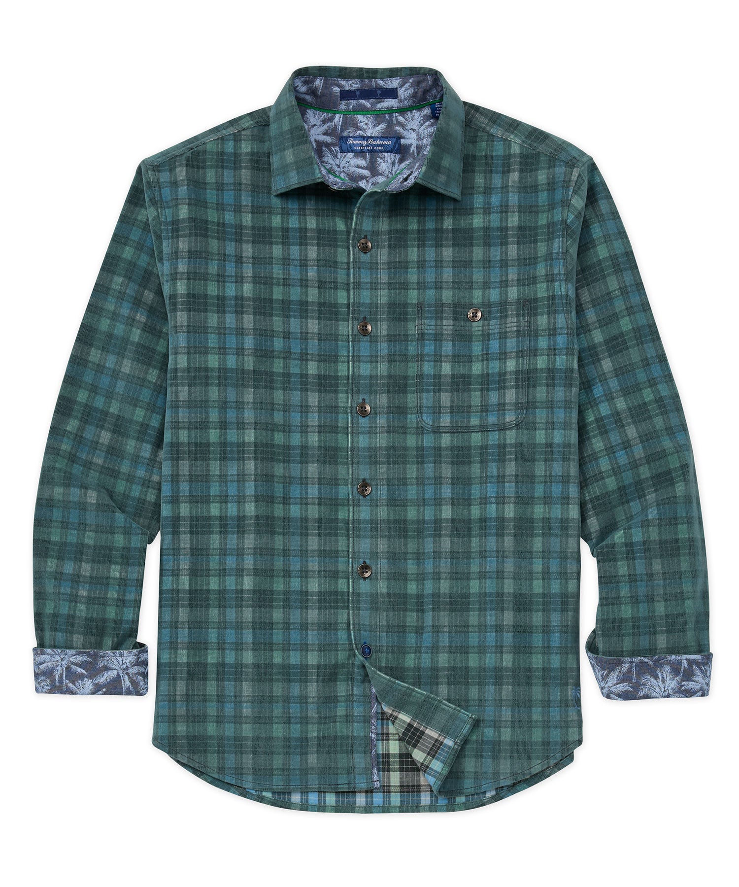 Tommy Bahama Long Sleeve Coastline Cord Lagoon Check Sport Shirt Westport Big Tall