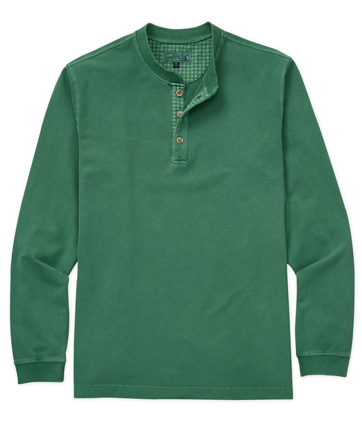 Westport Lifestyle Long Sleeve Cotton Pique Henley, Men's Big & Tall