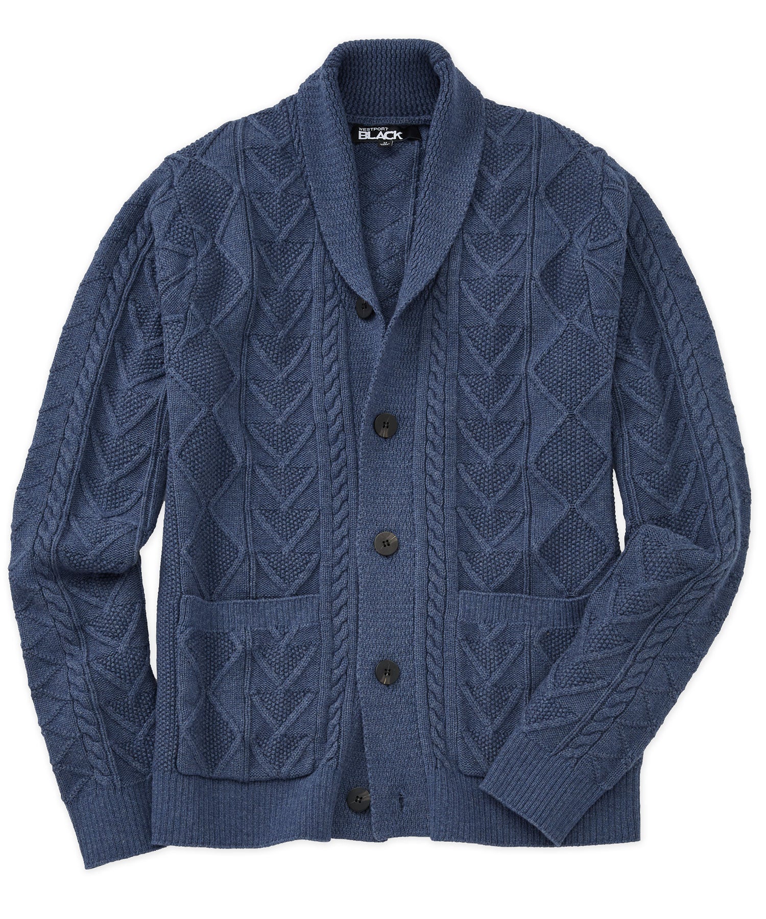 Cardigan Men Men's Shawl Collar Cardigan Cable Knit Button