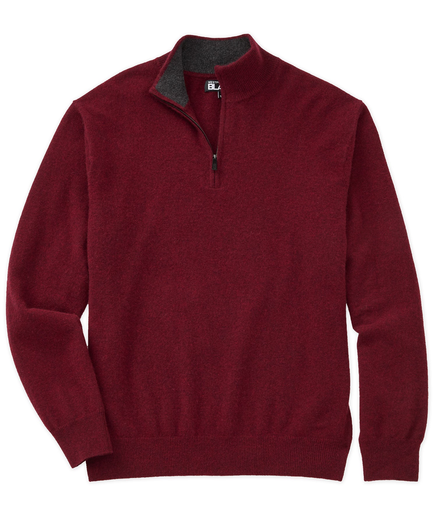 Westport Black Cashmere Quarter-Zip Pullover Sweater - Westport