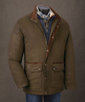 Westport Black Waxed Cotton Car Coat