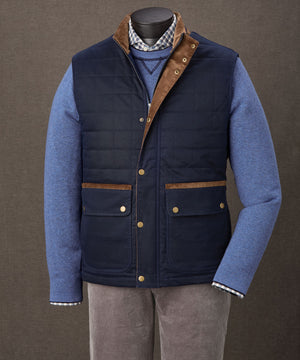 Westport Black Waxed Cotton Quilted Vest
