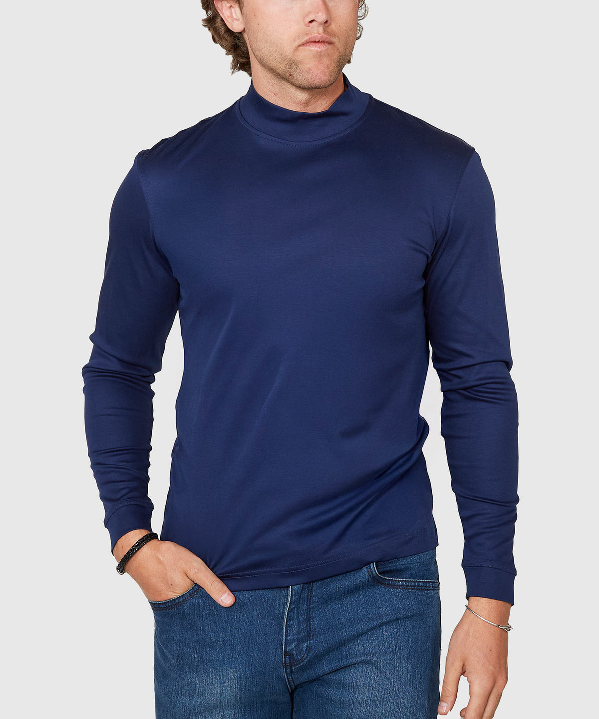 Westport Lifestyle LustreTech Cotton Mock, Men's Big & Tall