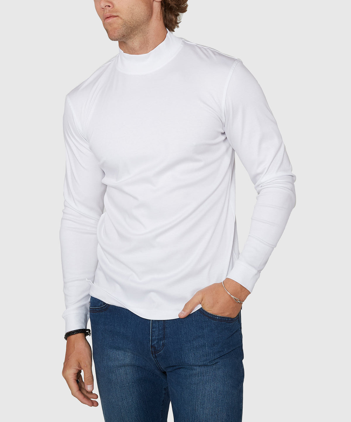 Westport Lifestyle LustreTech Cotton Mock, Men's Big & Tall
