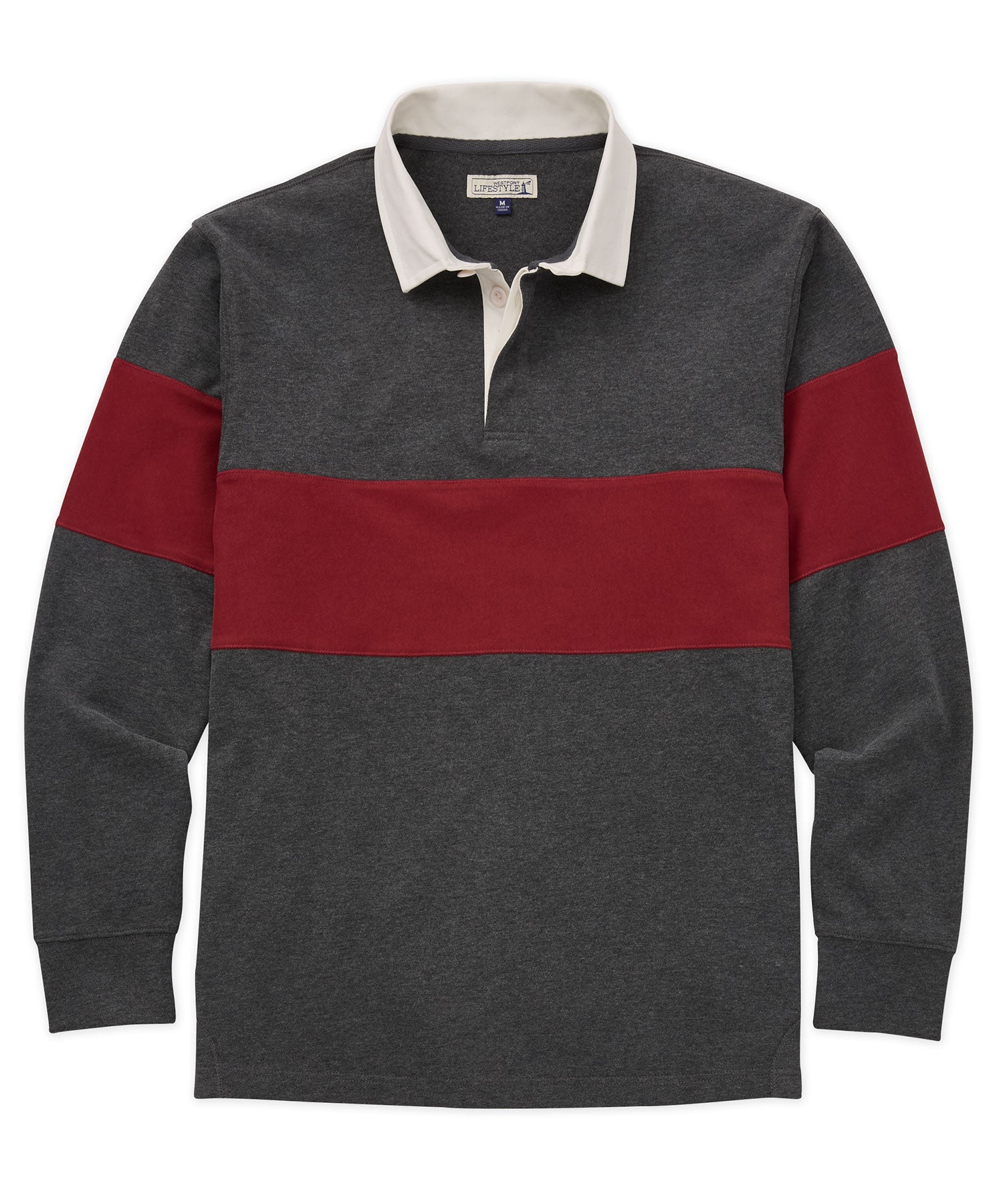 Westport Lifestyle Long Sleeve Performance Striped Rugby Shirt