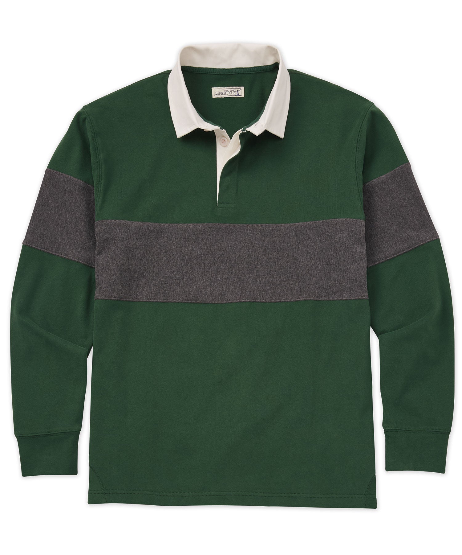 Westport Lifestyle Long Sleeve Performance Striped Rugby Shirt