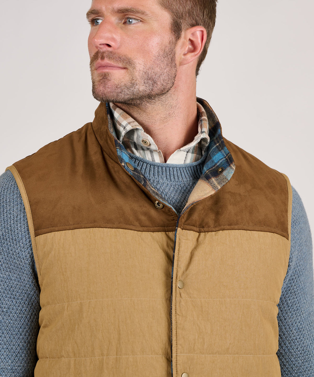 Westport Black Reversible Quilted Plaid Vest, Men's Big & Tall