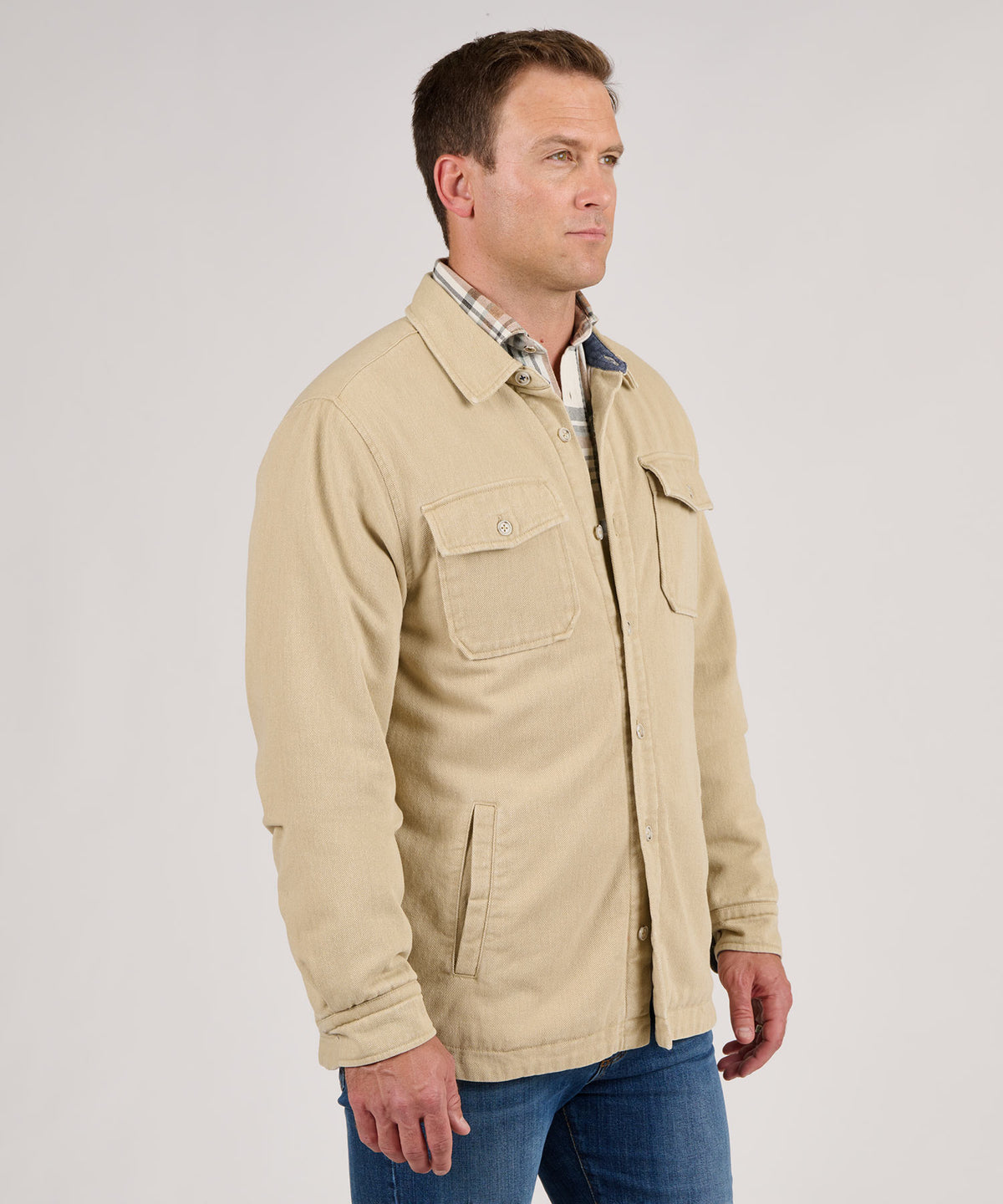 Westport Black Quilted Twill Shirt Jacket, Men's Big & Tall