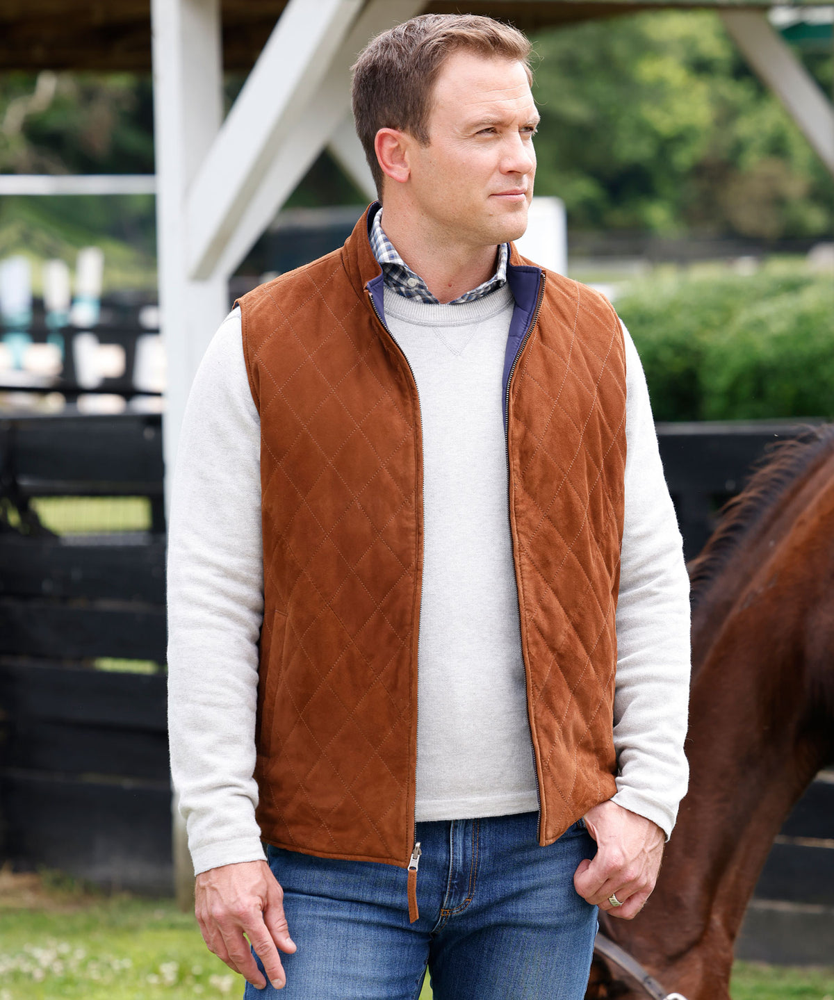Westport Black Reversible Suede Vest, Men's Big & Tall
