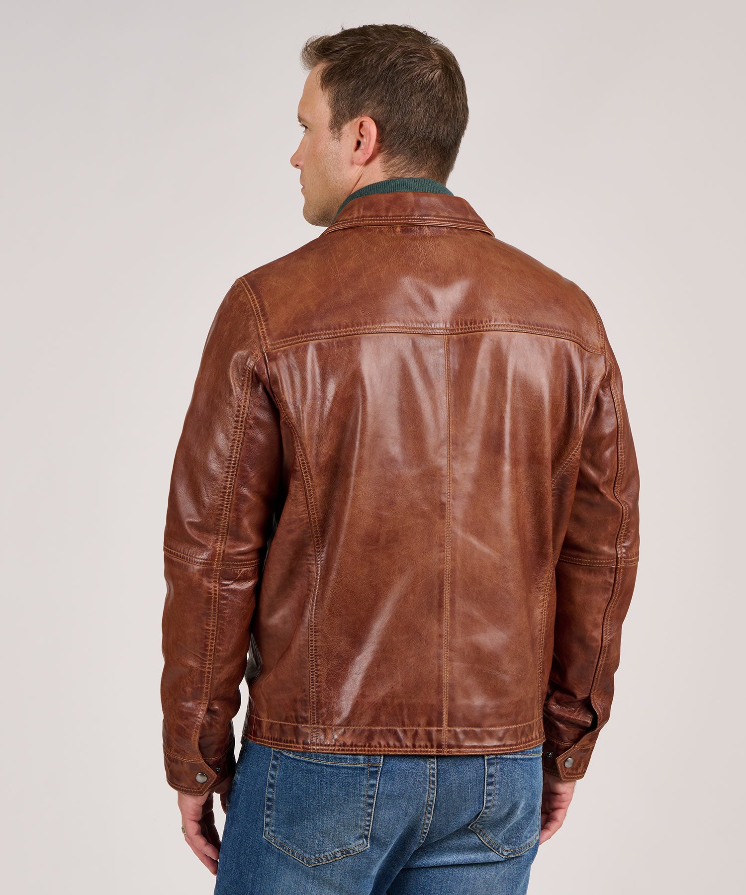 Men's Big & Tall Westport Black Premium Leather Bomber