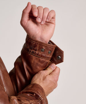 Men's Big & Tall Westport Black Premium Leather Bomber