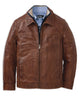 Westport Black Premium Leather Jacket - Cognac