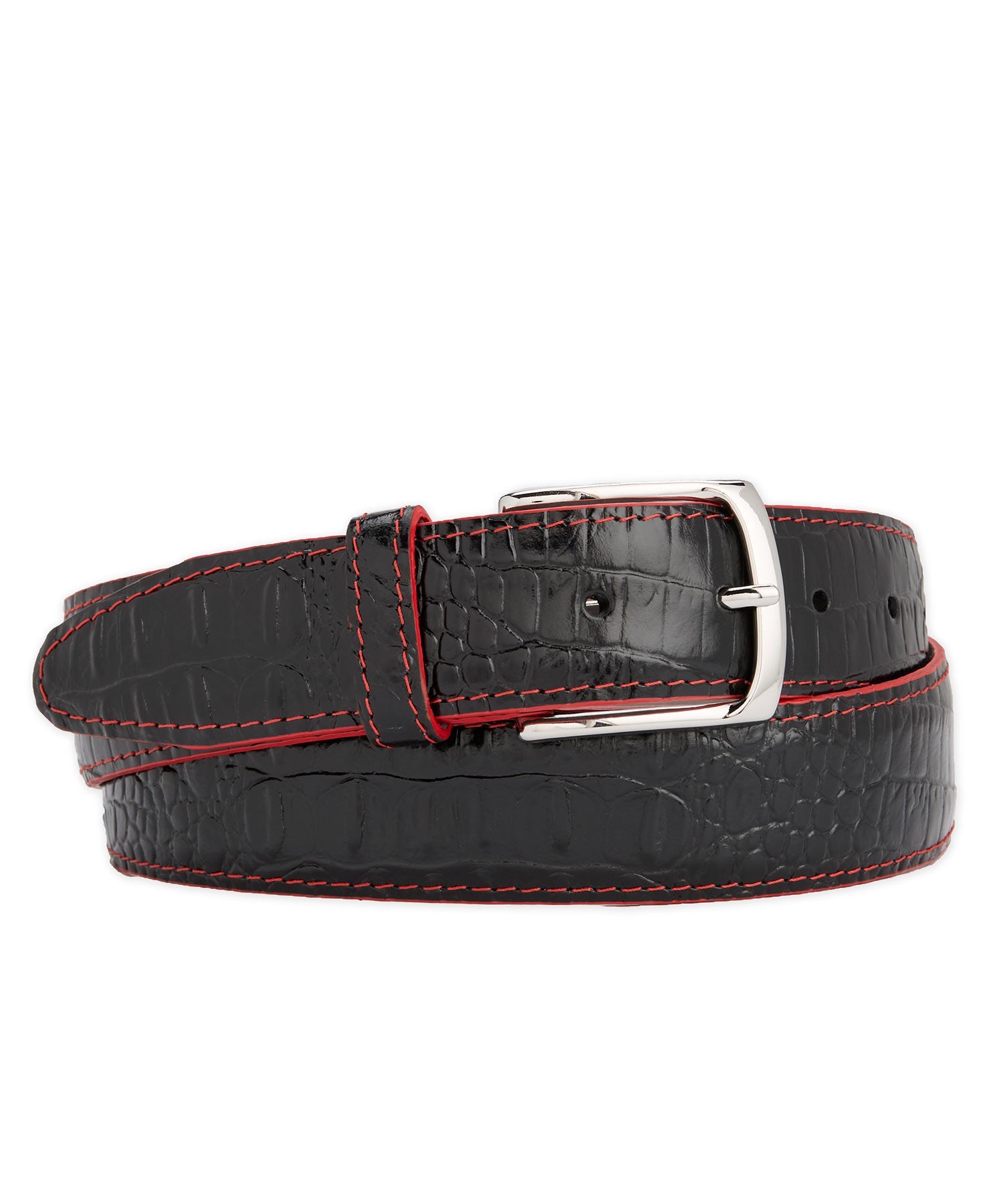 Big & Tall Westport Black Italian Calfskin 35mm Crocodile Belt