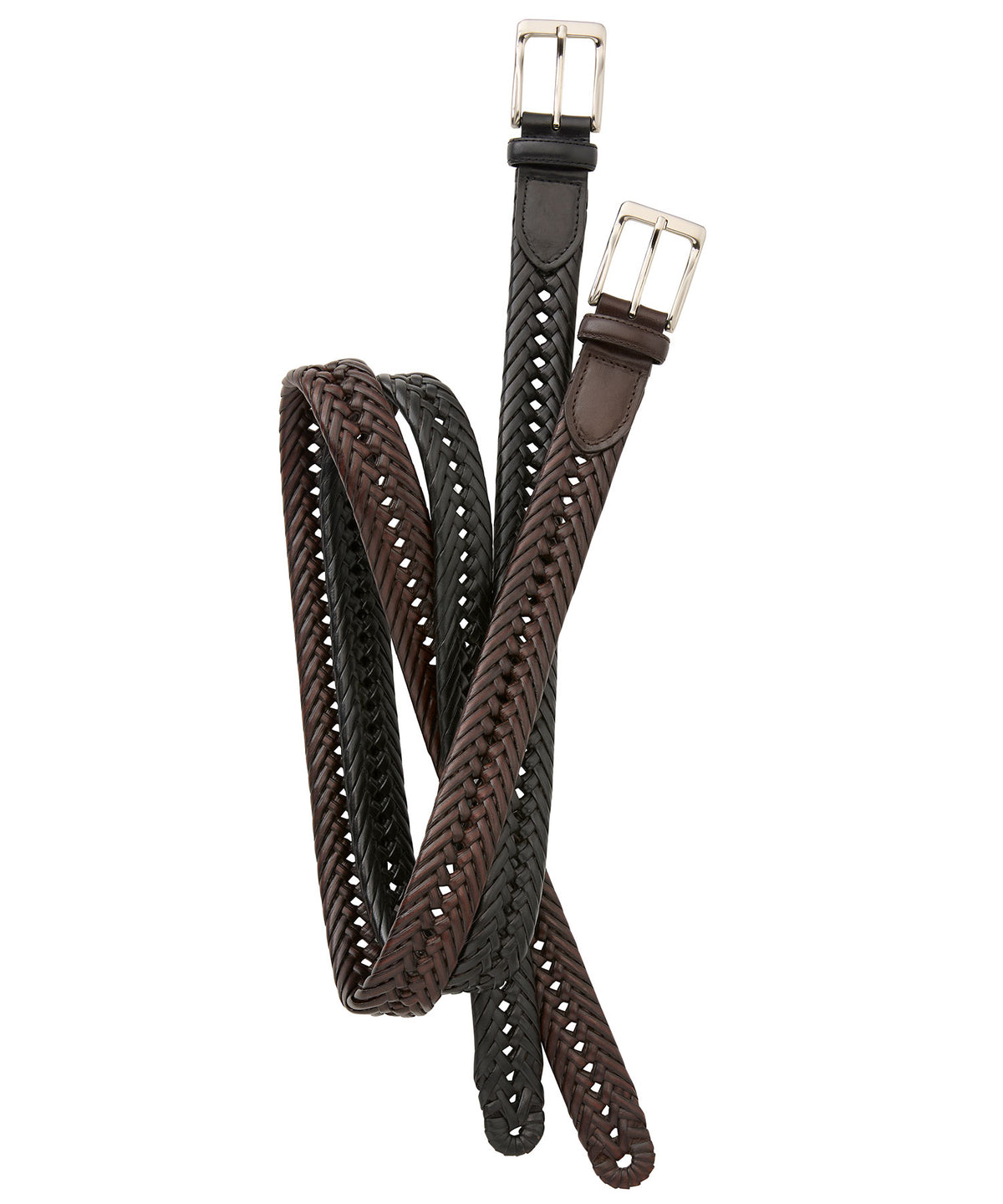 Westport Lifestyle 35mm Brushed Nickel Braided Belt, Men's Big & Tall