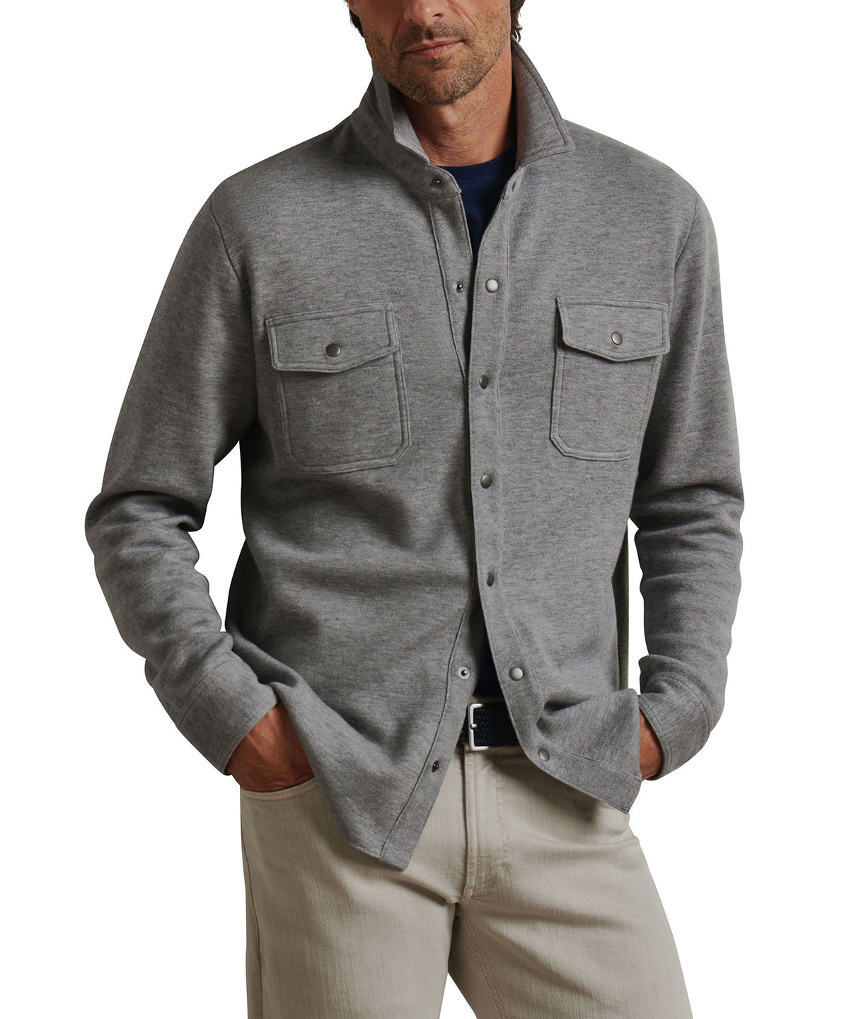 Peter Millar Ennis Snap Sweater Pullover, Men's Big & Tall