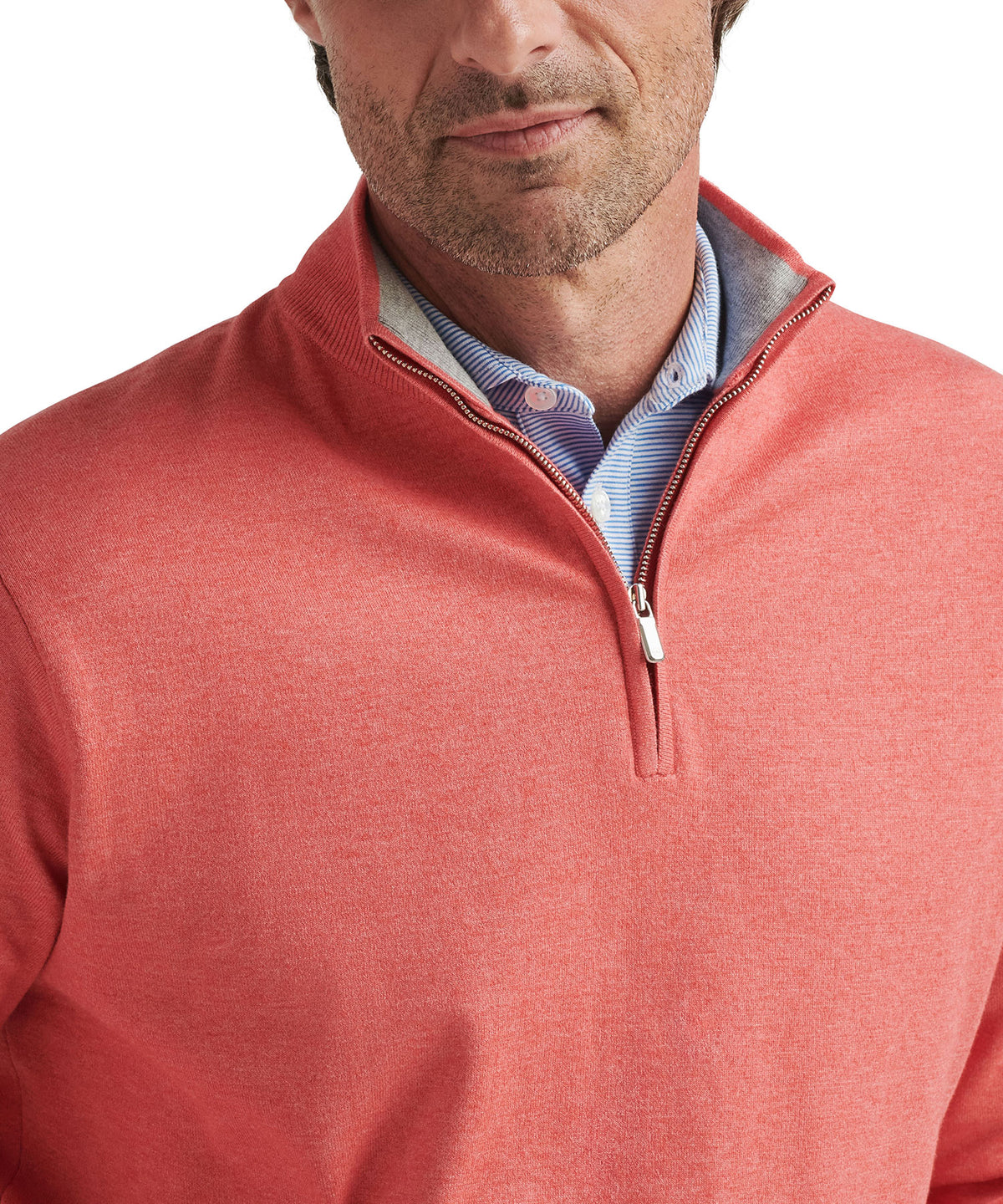 Peter Millar Coolspun Cotton Quarter Zip Sweater, Men's Big & Tall