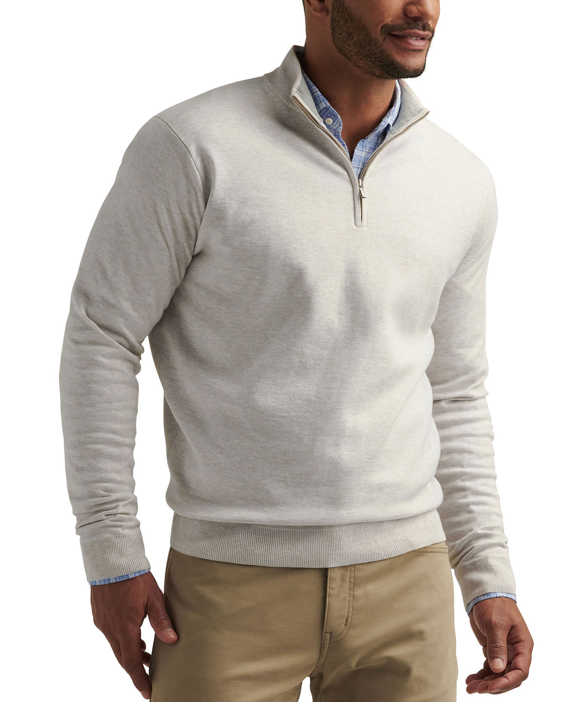 Peter Millar Coolspun Cotton Quarter Zip Sweater, Men's Big & Tall