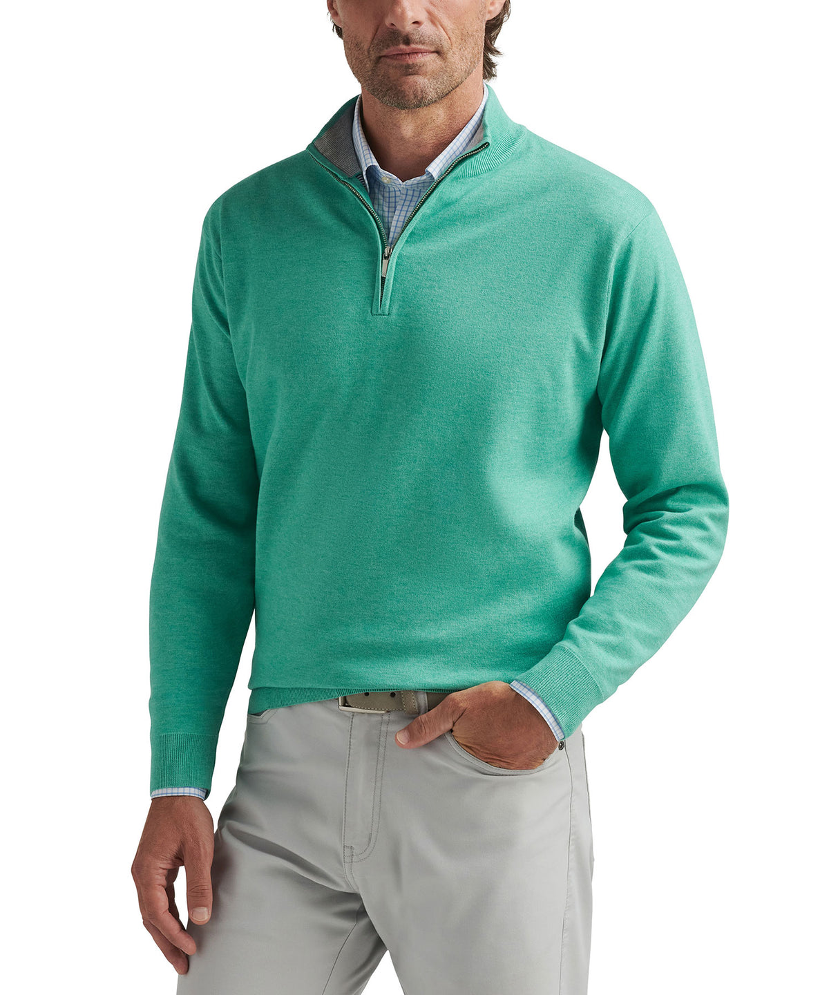 Peter Millar Coolspun Cotton Quarter Zip Sweater, Men's Big & Tall
