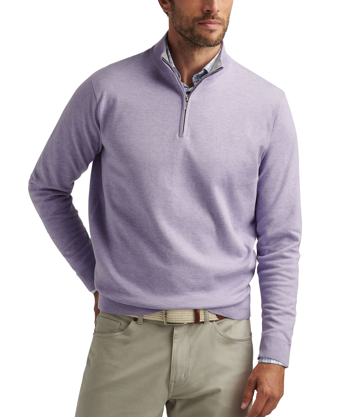 Peter Millar Coolspun Cotton Quarter Zip Sweater, Men's Big & Tall