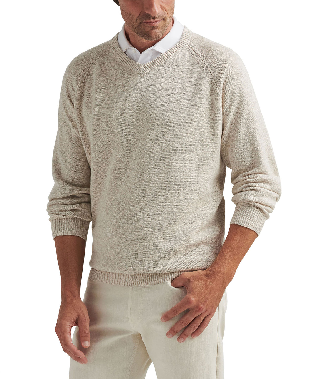 Peter Millar Montauk Cotton Blend V-Neck Sweater, Men's Big & Tall