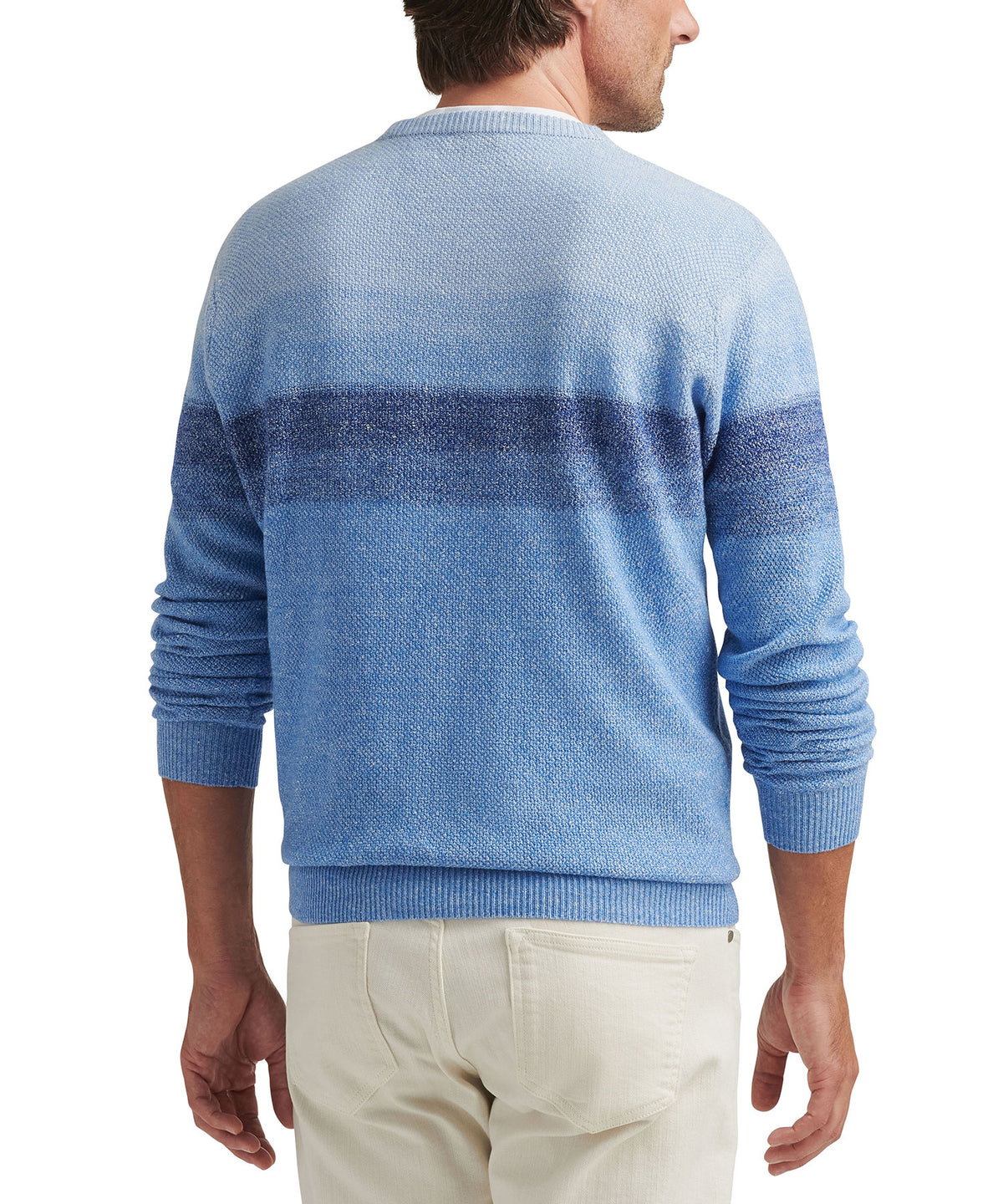 Peter Millar Sanbourne Striped Crew Neck Sweater, Men's Big & Tall