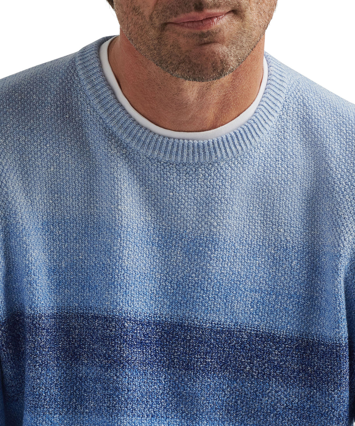 Peter Millar Sanbourne Striped Crew Neck Sweater, Men's Big & Tall