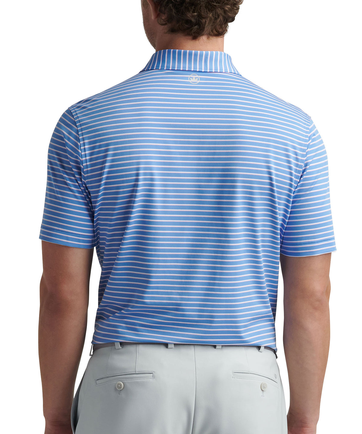 Peter Millar Short Sleeve Dunnes Stripe Polo Knit Shirt, Men's Big & Tall