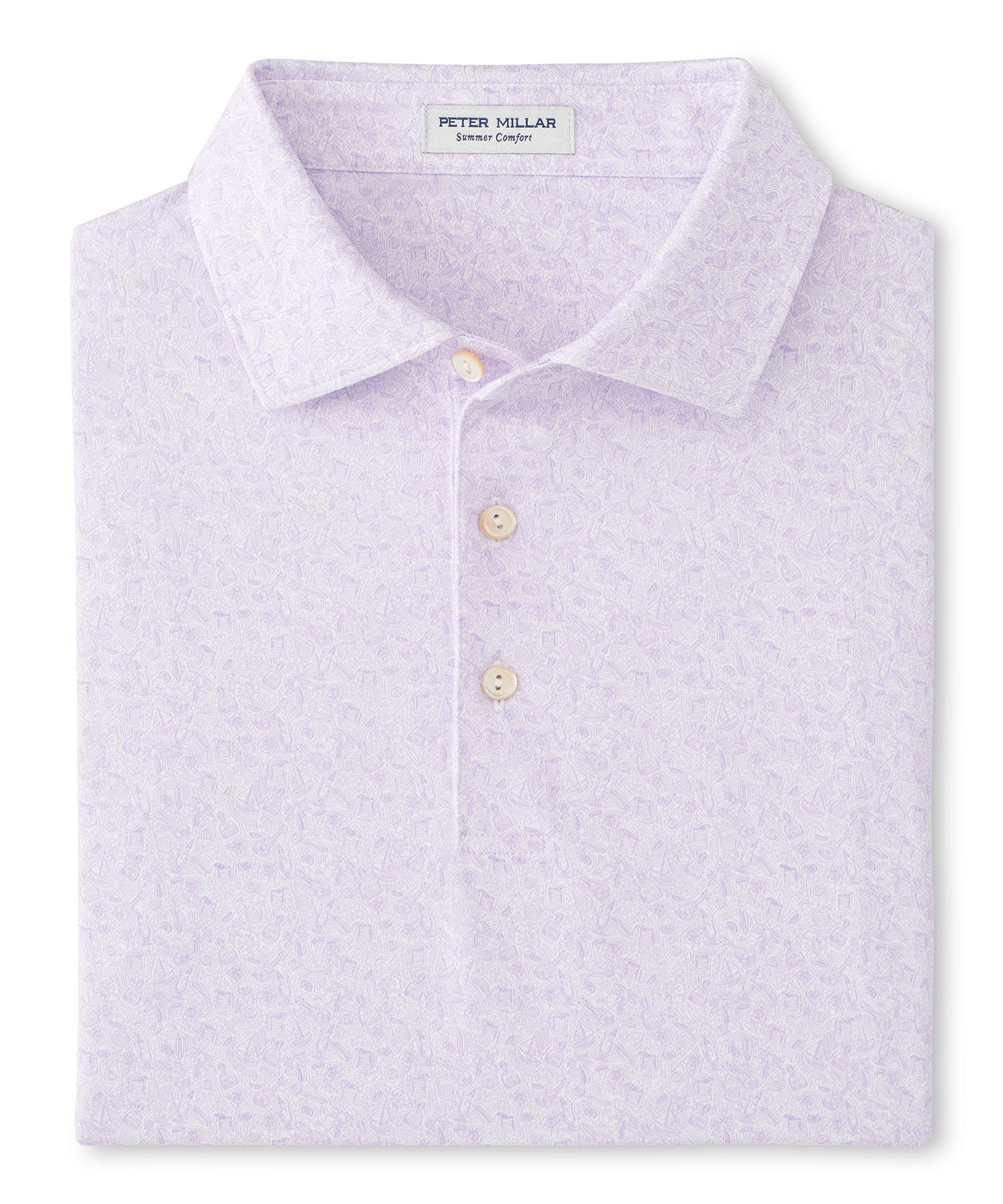 Peter Millar Short Sleeve Getaway Performance Print Polo Knit Shirt