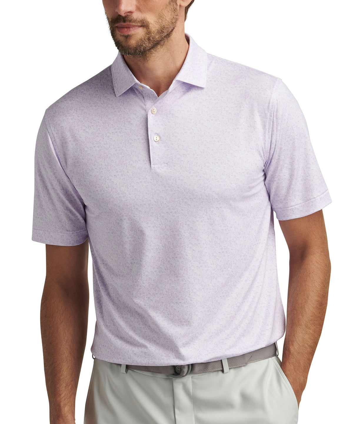 Peter Millar Short Sleeve Getaway Performance Print Polo Knit Shirt, Men's Big & Tall