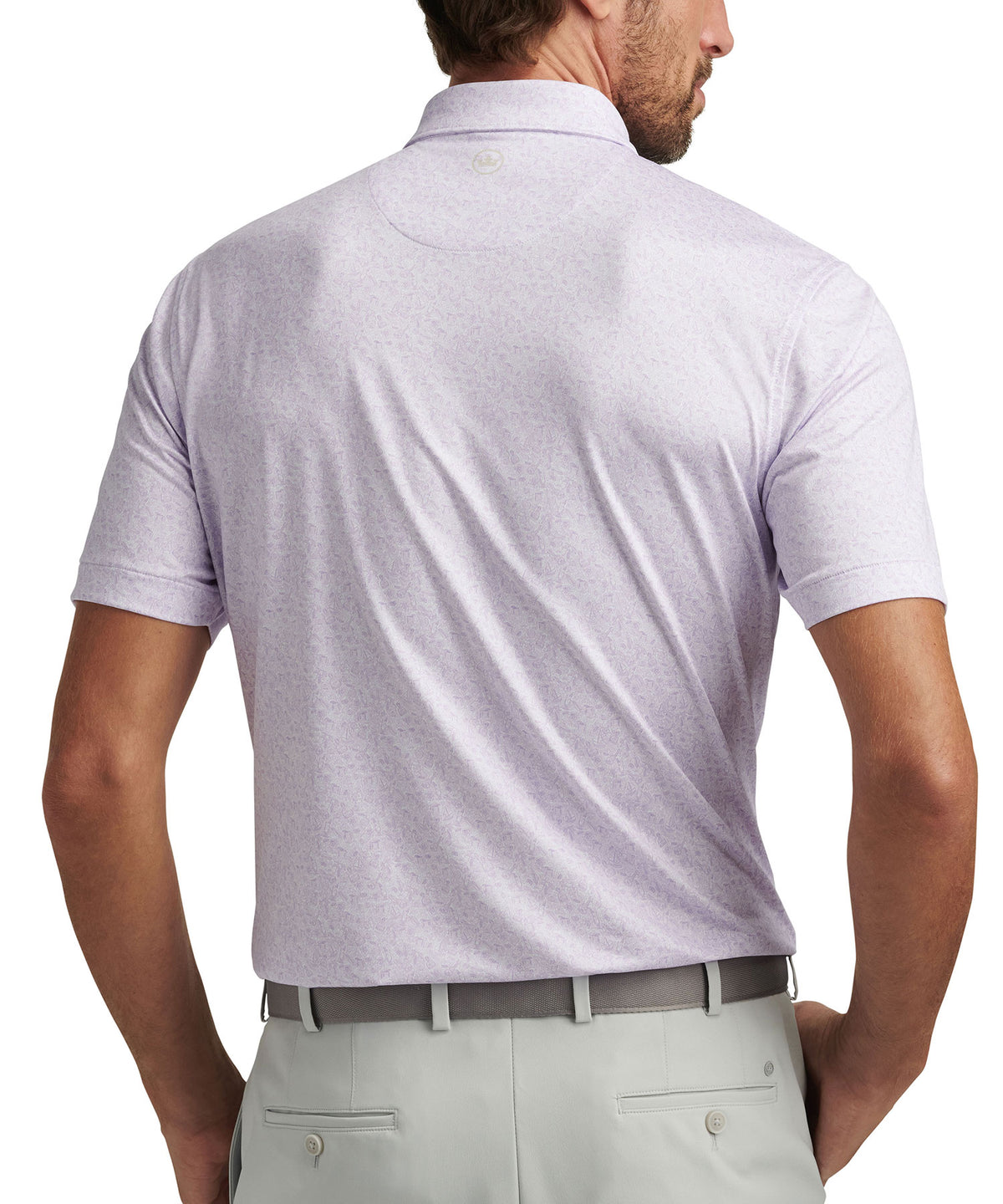 Peter Millar Short Sleeve Getaway Performance Print Polo Knit Shirt, Men's Big & Tall