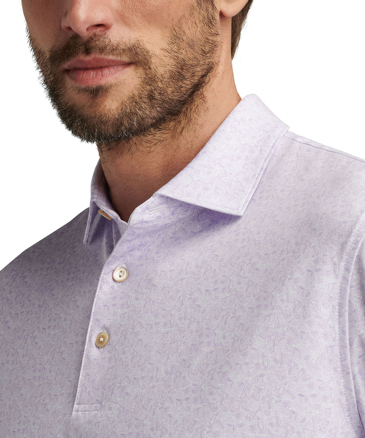 Peter Millar Short Sleeve Getaway Performance Print Polo Knit Shirt, Men's Big & Tall
