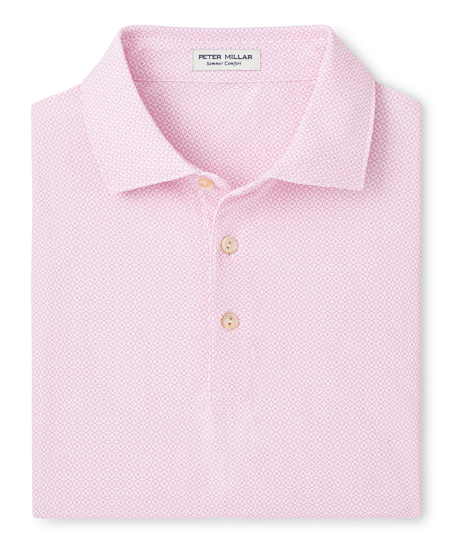 Peter Millar Short Sleeve Costa Geo Print Mesh Polo Knit