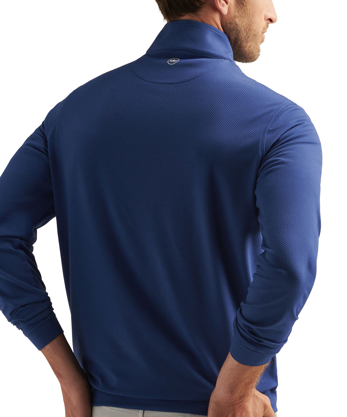 Peter Millar Long Sleeve Cross Hatch Perth Quarter Zip Pullover, Men's Big & Tall