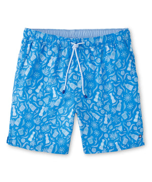 Peter Millar Saltwater Printed Swim Trunk