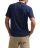 Men's short-sleeve pocket T-shirt, navy blue, rear view of crew neck shirt