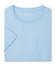 Men's short-sleeve pocket T-shirt, morning blue crew neck with chest pocket