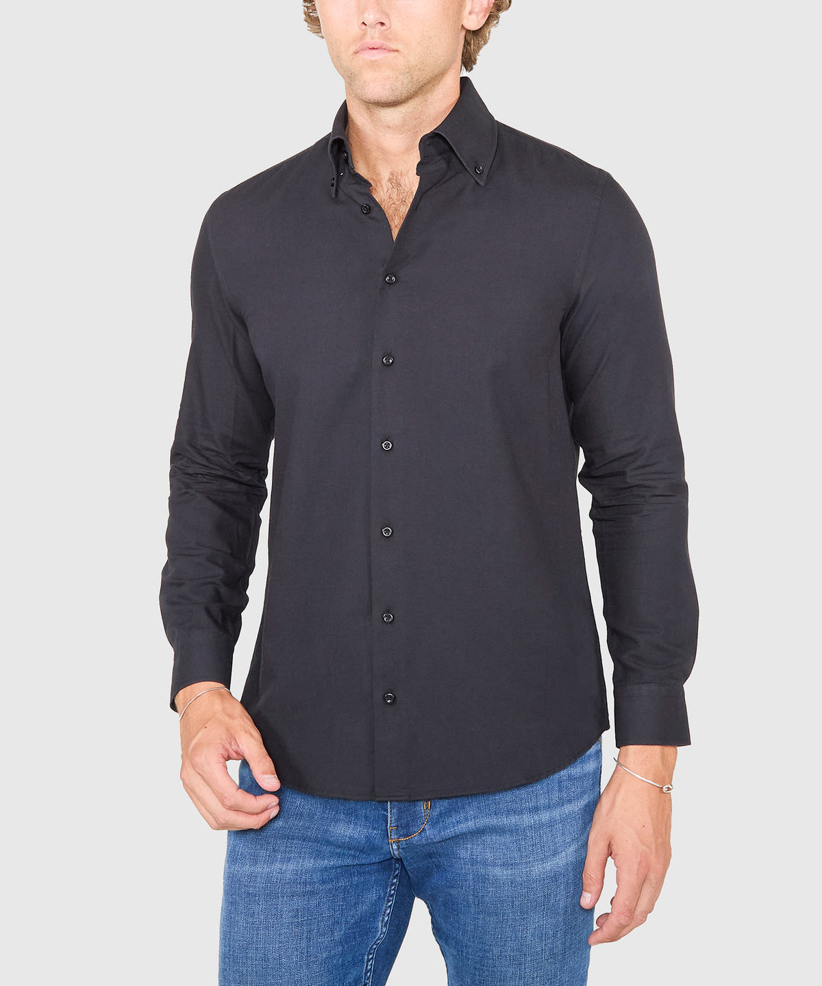 Westport No-Tuck Long Sleeve Button Down Collar Cotton Oxford Sport Shirt, Men's Big & Tall