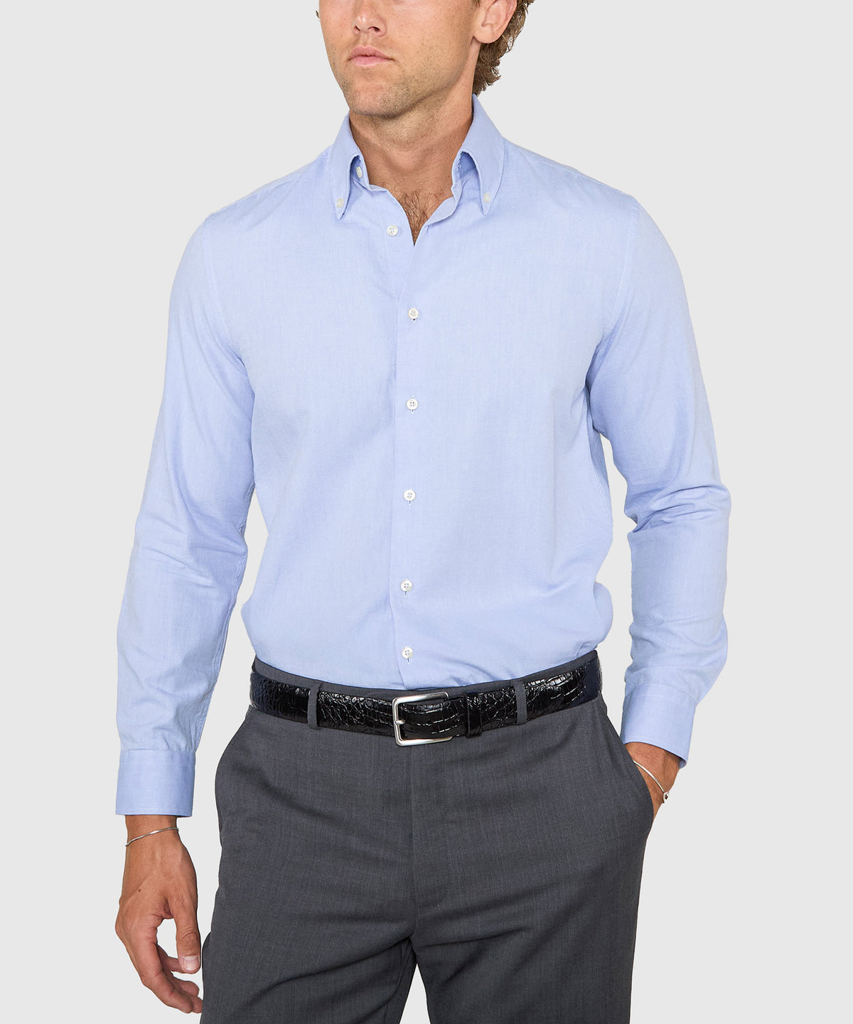Westport No-Tuck Long Sleeve Button Down Collar Cotton Oxford Sport Shirt, Men's Big & Tall