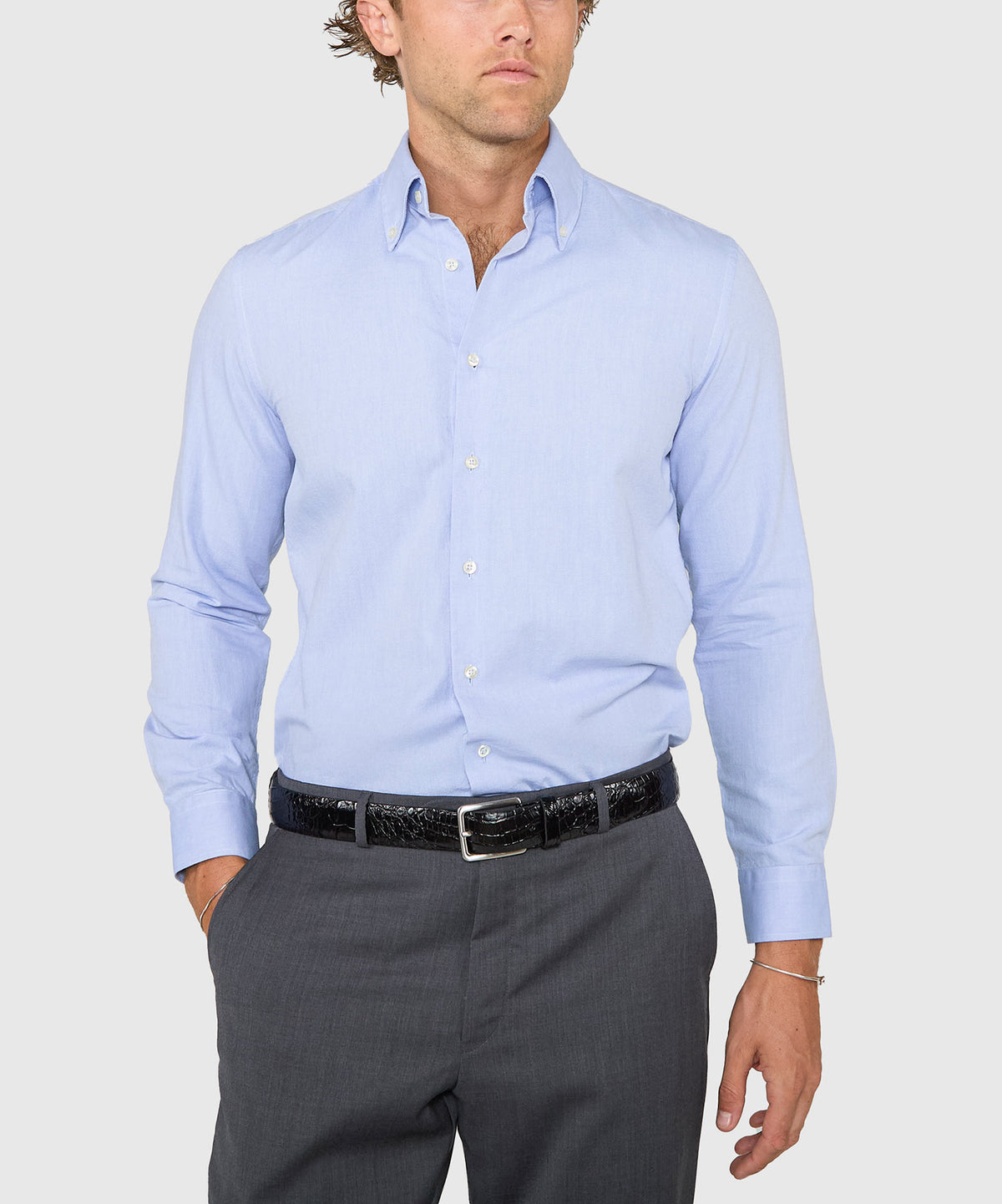 Westport No-Tuck Long Sleeve Button Down Collar Cotton Oxford Sport Shirt, Men's Big & Tall