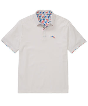 Tommy Bahama Short Sleeve Flamingo Mingle Polo Knit Shirt