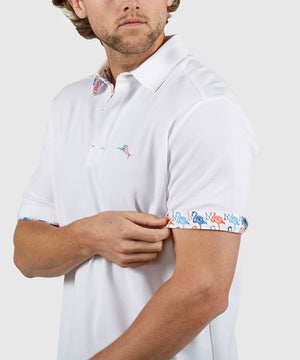 Tommy Bahama Short Sleeve Flamingo Mingle Polo Knit Shirt