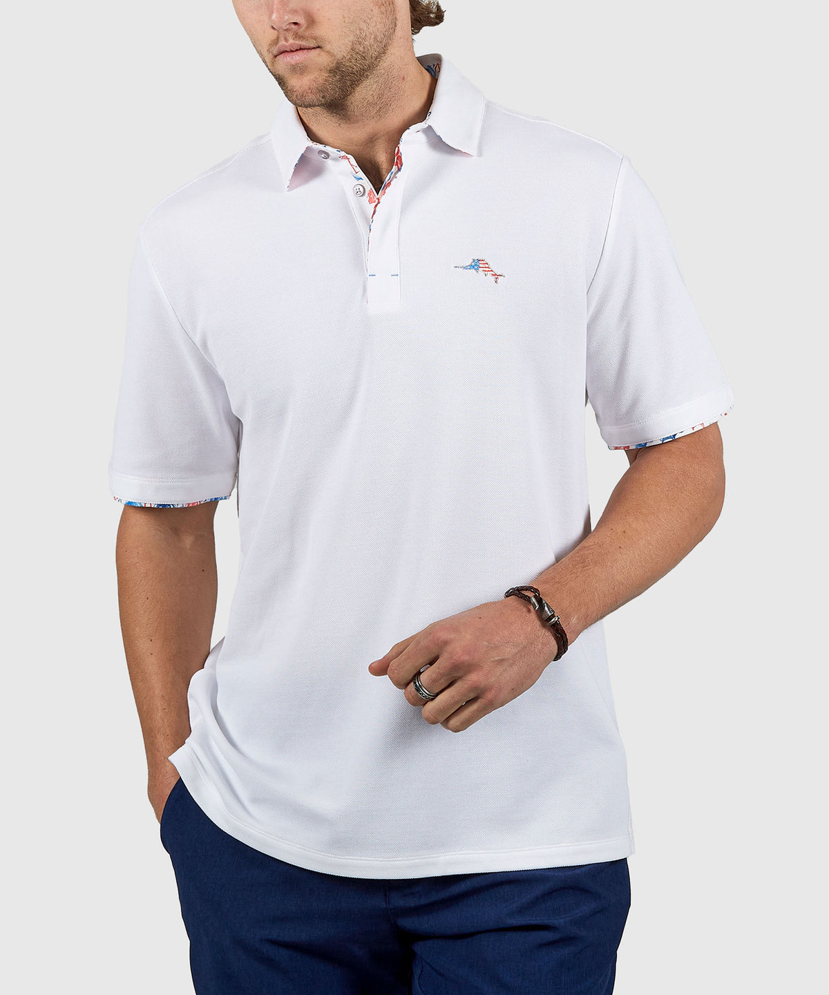 Tommy Bahama Short Sleeve Flamingo Mingle Polo Knit Shirt, Men's Big & Tall