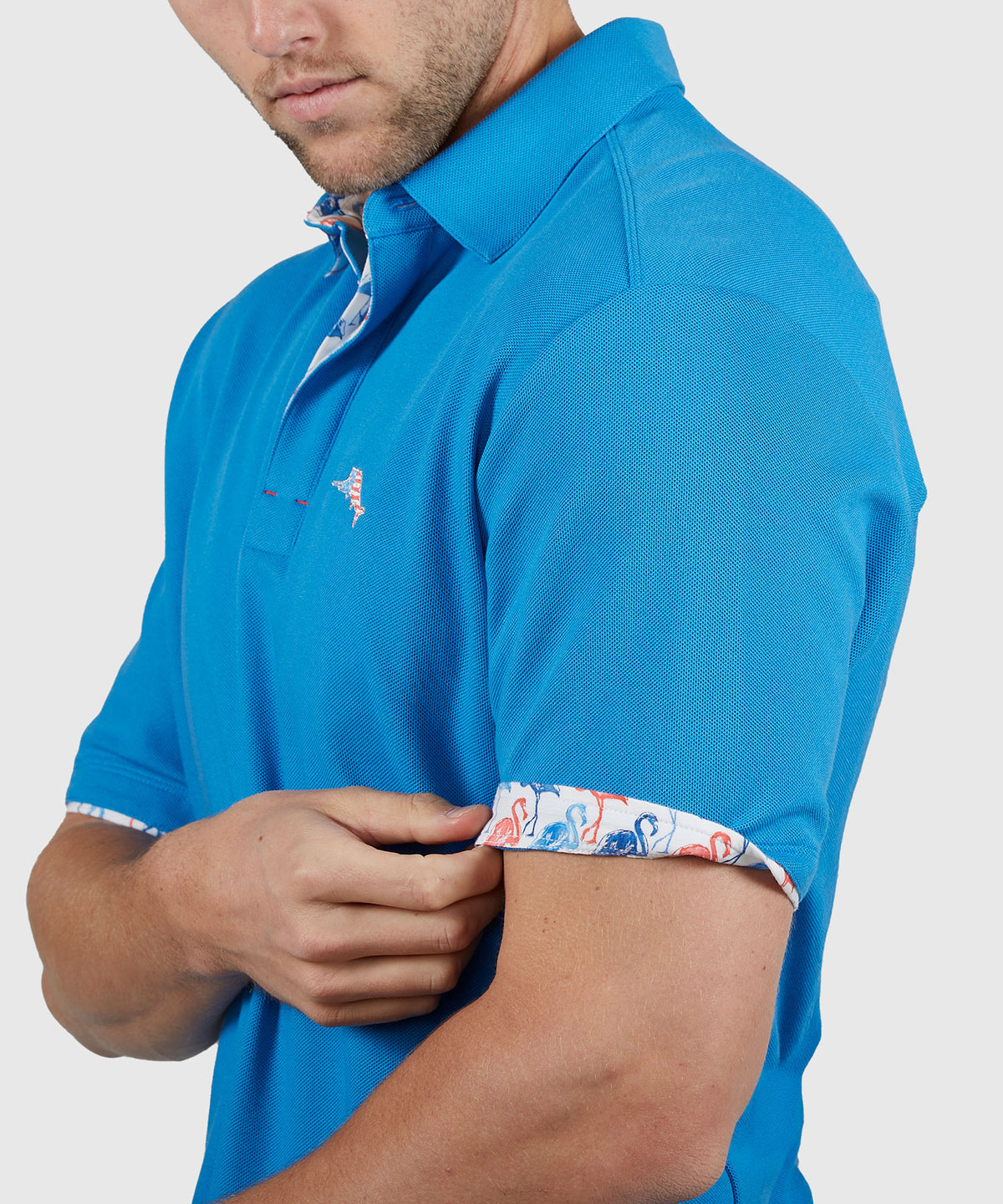 Tommy Bahama Short Sleeve Flamingo Mingle Polo Knit Shirt, Men's Big & Tall