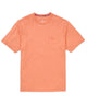 Orange short sleeve crew neck t-shirt with chest pocket and small logo