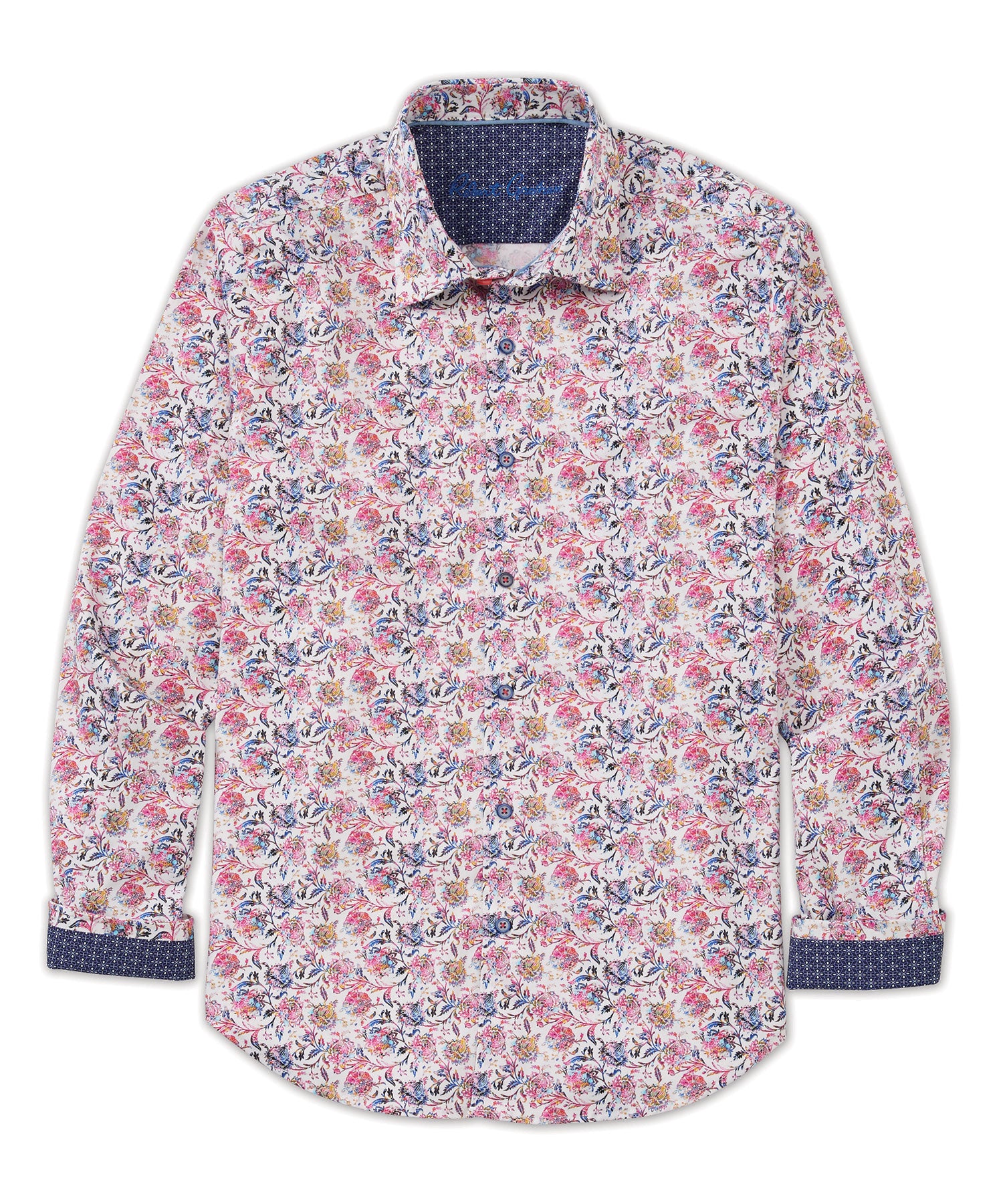 Robert Graham ロバートグラハム 高級チェック柄ドレスシャツ 2XL Robert Graham｜ロバートグラハム チェック 刺繍 長袖シャツ