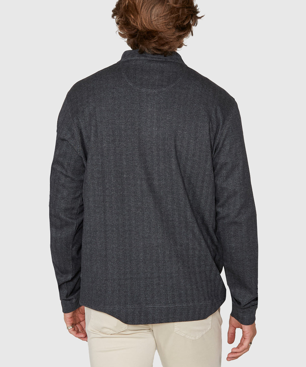 Westport Lifestyle Long Sleeve Herringbone Interlock Quarter Zip Pullover, Men's Big & Tall