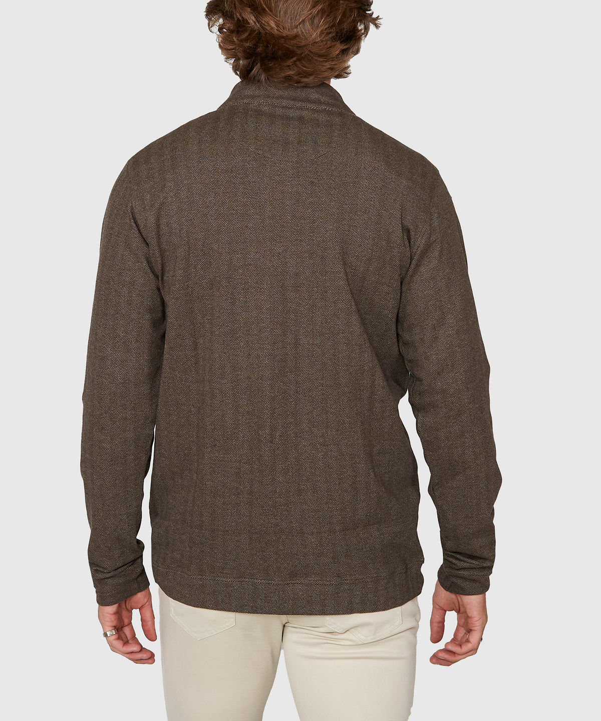 Westport Lifestyle Long Sleeve Herringbone Interlock Quarter Zip Pullover, Men's Big & Tall