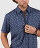 Westport No-Tuck Short Sleeve Button Down Collar Stretch Performance 'Vines' Sport Shirt
