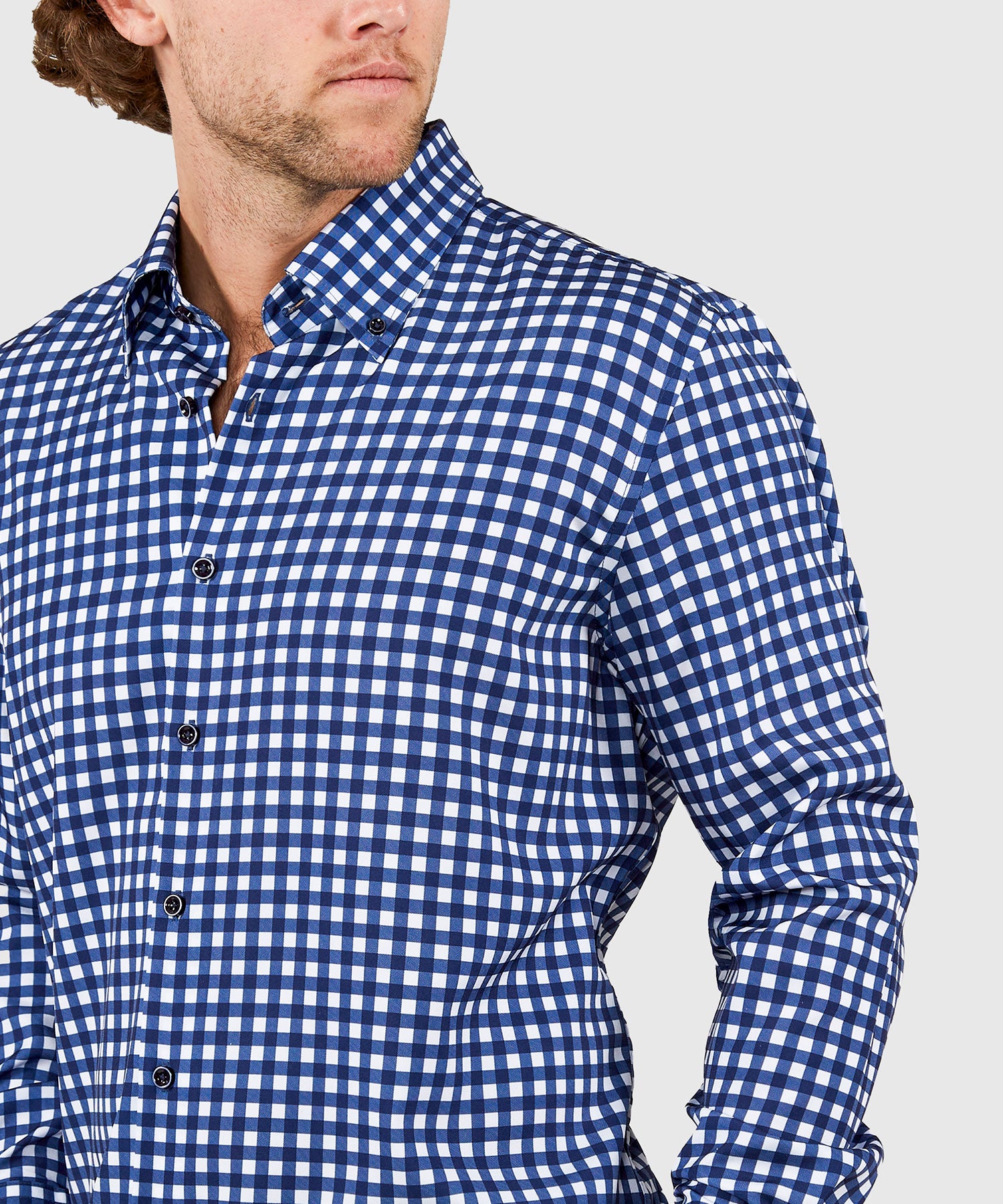 gingham dress shirts Men's Grey & White Gingham Dress Shirt (Light Grey Check Long Sleeve) Twillory