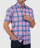Westport No-Tuck Short Sleeve Button Down Collar Stretch Performance Plaid Sport Shirt
